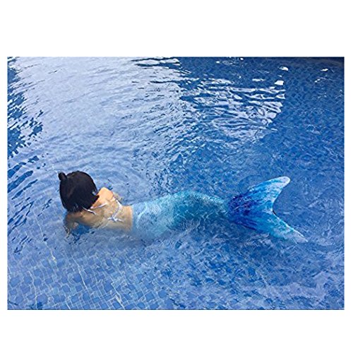 SPEEDEVE Niñas Mujeres Disfraz de Sirena con Aleta para Nadar Cosplay Fiesta