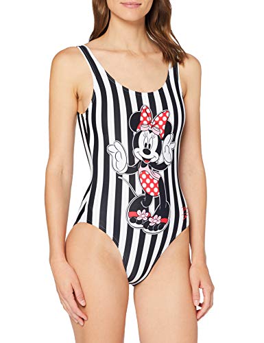 Speedo Minnie Placement con Espalda En U Bañador, Mujer, Minniestripe Red/Pink/Wht, 30 (ES 36)