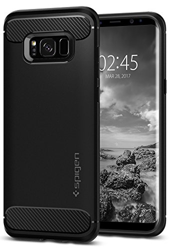Spigen Funda Samsung Galaxy S8, [Rugged Armor] Absorción de Choque Resistente y diseño de Fibra de Carbono para Galaxy S8 (2017) - Negro