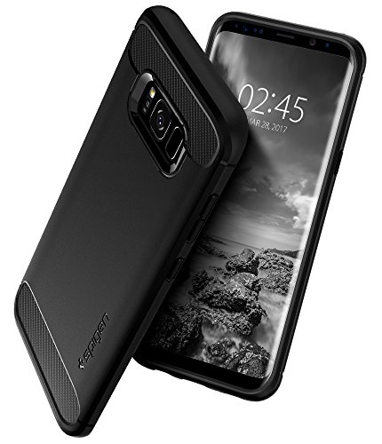 Spigen Funda Samsung Galaxy S8, [Rugged Armor] Absorción de Choque Resistente y diseño de Fibra de Carbono para Galaxy S8 (2017) - Negro