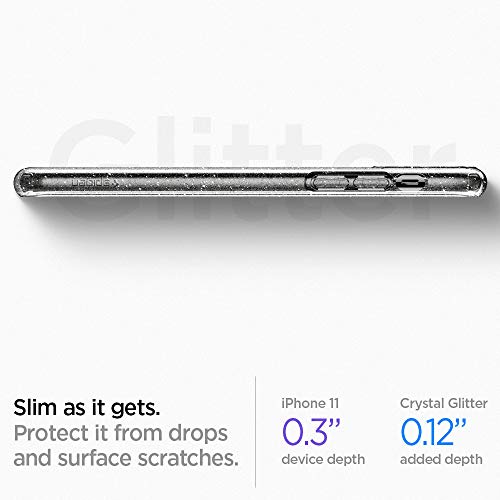 Spigen Liquid Crystal Glitter Funda iPhone 11, Compatible con Apple iPhone 11 (6.1") 2019 - Crystal Quartz