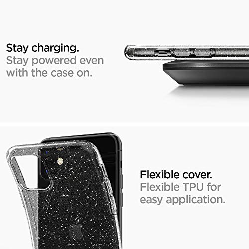 Spigen Liquid Crystal Glitter Funda iPhone 11, Compatible con Apple iPhone 11 (6.1") 2019 - Crystal Quartz