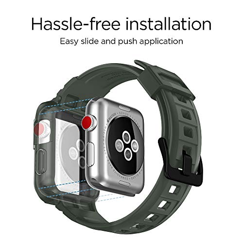 Spigen Rugged Armor Pro Compatible con Apple Watch Funda para 42mm Serie 3/2/1/Original (2015) - Verde Militar