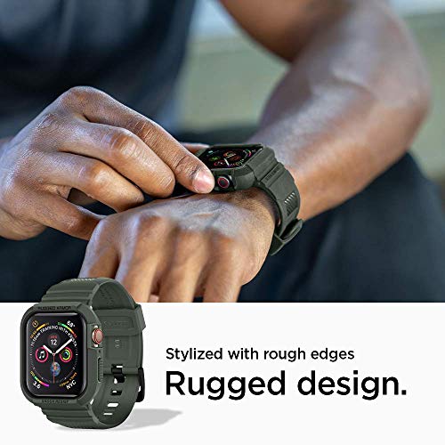 Spigen Rugged Armor Pro Compatible con Apple Watch Funda para 44mm Serie 6/SE/5/4 - Verde Militar