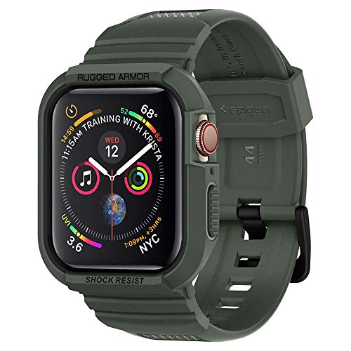 Spigen Rugged Armor Pro Compatible con Apple Watch Funda para 44mm Serie 6/SE/5/4 - Verde Militar