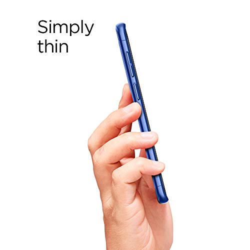 Spigen® [Thin Fit 360 Funda Galaxy S9 con Protección Completa exacta Fina con 1 Pieza de Protector de Pantalla de Vidrio Templado para Galaxy S9 (2018) - Azul