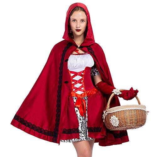 Spooktacular Creations Disfraz de Caperucita Roja de Halloween para mujeres adultas - Rojo - S