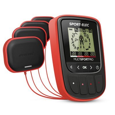 Sport-Elec Multisport Pro Nuevo con cinturón Abdominal ergonómico Electroestimulador, Unisex Adulto, Rojo, Talla Única
