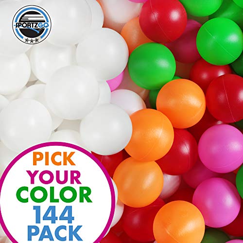Sportly® - Juego de 144 pelotas de ping-pong, 38 mm, ideal para torneos de tenis de mesa y ping pong, juegos de carnaval, fiestas para adultos y niños.