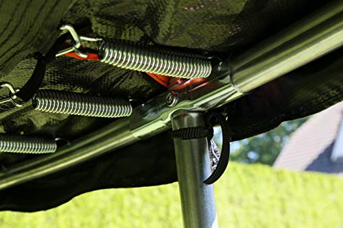 SportPlus Cama Elástica de Jardín, Estructura de Bastidor sin Soldaduras, Red de Seguridad Desmontable, Incl. Cubierta de Bordes, Seguridad Comprobada