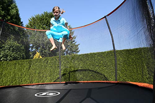 SportPlus Cama Elástica de Jardín, Estructura de Bastidor sin Soldaduras, Red de Seguridad Desmontable, Incl. Cubierta de Bordes, Seguridad Comprobada