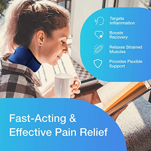 Sports Laboratory Collarín Cervical PRO+ Para el Alivio Del Dolor de Cuello, Bolsa De Gel Reutilizable Para Integrado Terapia Frío y Calor, Ajustable, Guía Gratuita Para el Dolor Cervical