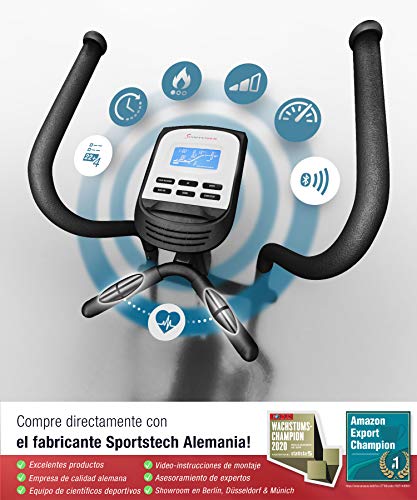 Sportstech CX640 Bicicleta elíptica - Marca de Calidad Alemana - Eventos en Directo & App Multijugador, 24 KG de Masa de Volante, 26 programas de Entrenamiento con HRC, Elíptica + Soporte de Tablet