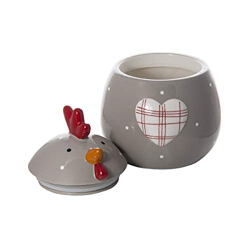 SPOTTED DOG GIFT COMPANY Gran Tarro de Ceramica, Bote para Galletas con Tapa y Forma de Gallina, Decorativa para Cocina, Regalo para Amantes de los Animales