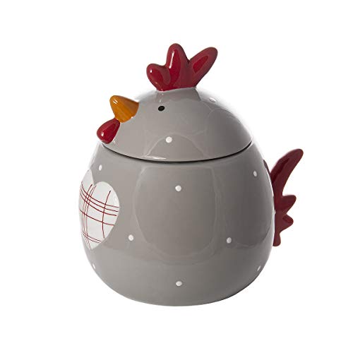 SPOTTED DOG GIFT COMPANY Gran Tarro de Ceramica, Bote para Galletas con Tapa y Forma de Gallina, Decorativa para Cocina, Regalo para Amantes de los Animales