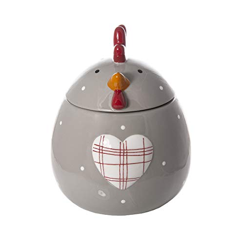 SPOTTED DOG GIFT COMPANY Gran Tarro de Ceramica, Bote para Galletas con Tapa y Forma de Gallina, Decorativa para Cocina, Regalo para Amantes de los Animales