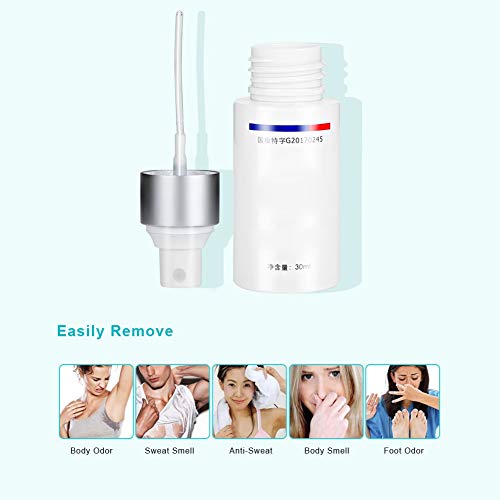 Spray desodorante, 30ML Spray antitranspirante natural para las axilas, antitranspirante, para hombres y mujeres, Spray antitranspirante suave y cálido