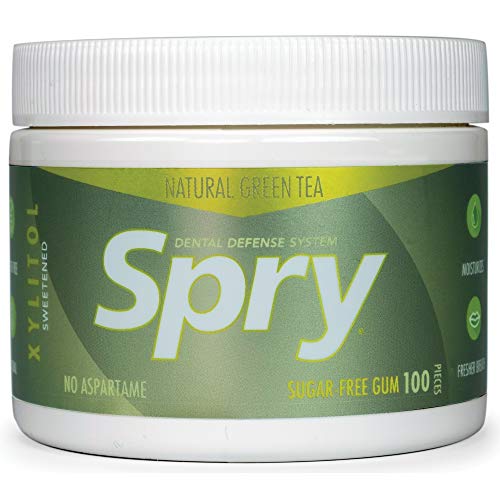 Spry, Green Tea Gum, Sugar Free, 3.81 oz (108 g) 100 Pieces by Xlear Inc (Xclear)