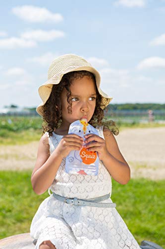 SQUIZ - 3 Bolsitas recargables y reutilizables 130ml para compotas y purés perfectas para niños, adolescentes y adultos // Libre de BPA - HECHO EN SUIZA