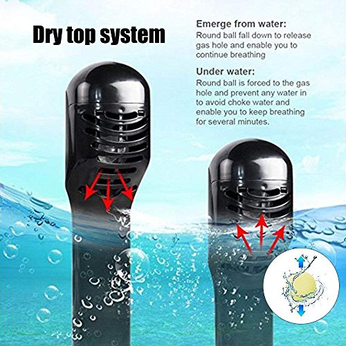 Srwmml qfht Máscara de esnórquel de Cara Completa de 180° - máscara de Buceo panorámica y Snorkel con Soporte GroPro antiempañamiento antifugas para Adultos