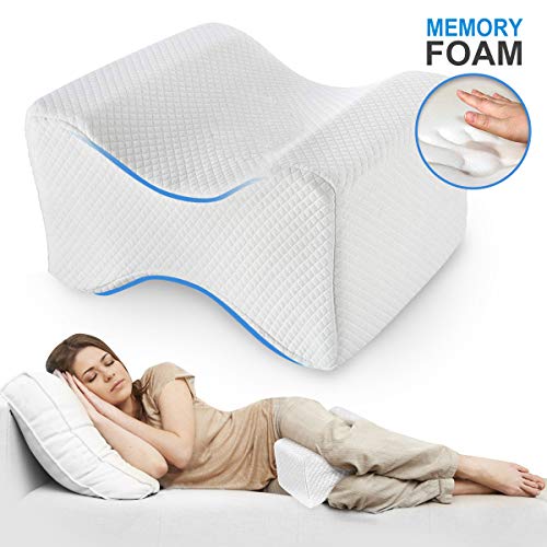 SRXWO Almohadas piernas para Dormir, Cojín para Almohada con de Memoria para durmientes de Lado, Almohada de Apoyo para la Rodilla