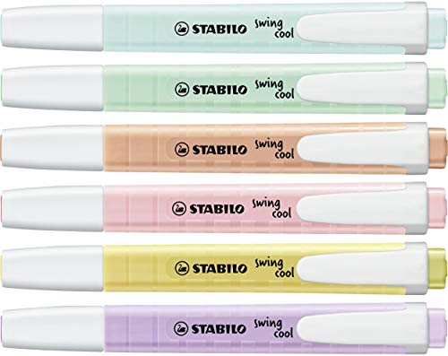 Stabilo Pastel Collection – Estuche mixto de 13 piezas: 6 Stabilo Swing Cool + 3 Stabilo Point 88 + 3 Stabilo PointMax + 1 regla plantilla