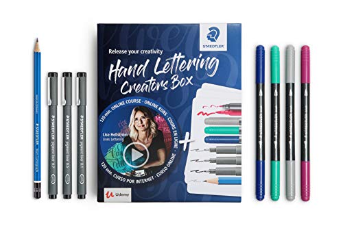STAEDTLER Creators Box 61 CR1. Set de iniciación al Hand Lettering. Incluye curso online de Lise Hellström