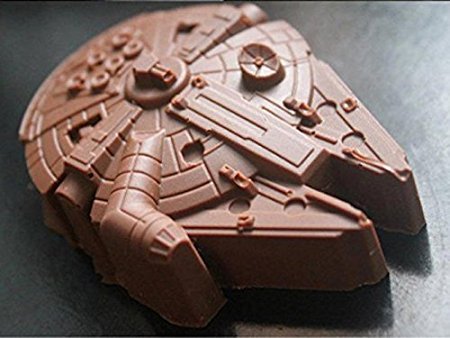 Star Wars Millennium Falcon y estrella de la muerte de silicona bandeja de hielo Candy Mold Set/whisky de pelota de CHOCOLATE moldes para hornear para Navidad cumpleaños los amantes de los parte