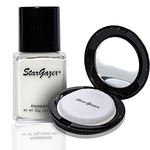 Stargazer - Base líquida de maquillaje y polvos compactos Liquid Foundation Maquillaje y Pressed Powder polvo (Blanco)
