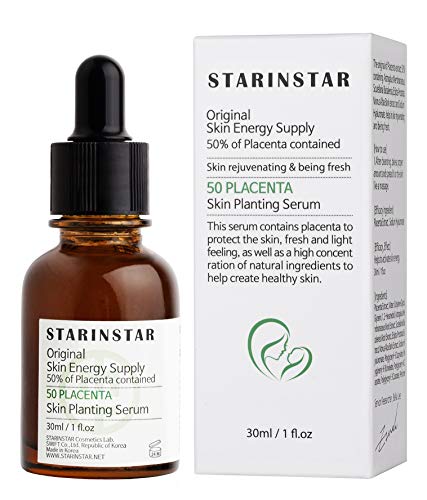 STARINSTAR - 50 PLACENTAS Suero original para plantar energía para la piel 50% de la placenta contenida con hialuronato de sodio para rejuvenecer a los parientes activos y ser fresco, 30 ml / 1fl.oz