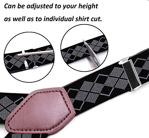 STAY GENT Shirt Stays Pinzas Tirantes Estancia de Camisa para Hombre Ligas de Pierna Correa Metal Anti-arrugas Ajustable Elástico Negro