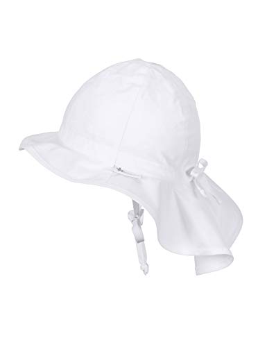 Sterntaler Sombrero unisex con cintas y protector de cuello, Edad: de 6-9 meses, Tamaño: 45, Blanco