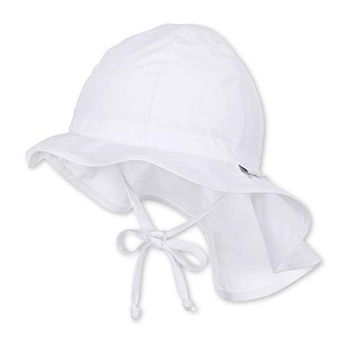 Sterntaler Sombrero unisex con cintas y protector de cuello, Edad: de 6-9 meses, Tamaño: 45, Blanco