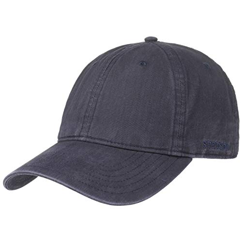 Stetson Ducor Sun Guard Fullcap Hombre - Gorra de béisbol de algodón ecológico (sostenible) - Primavera/Verano - con protección Solar UV 40+ - Look Lavado a Piedra - Azul XL (60-61 cm)