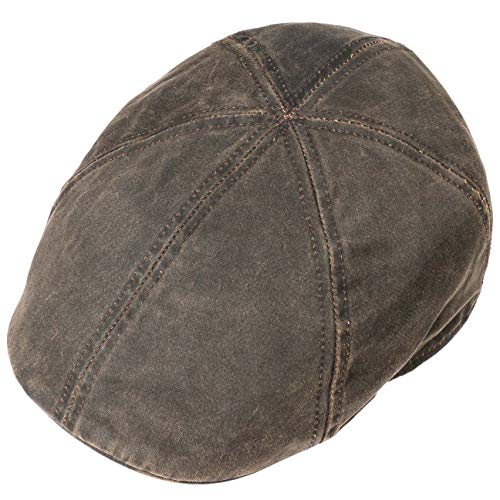 Stetson Flatcap Level para Hombre - Gorra Plana con algodón - Gorra de Hombre con protección UV 40+ - Gorra en Look Retro - Gorra Plana Verano/Invierno - Flat Cap marrón XL (60-61 cm)