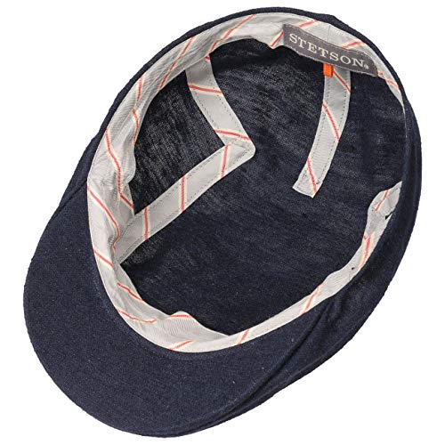 Stetson Gorra Lino-Seda Ivy Mujer/Hombre - Made in The EU Gorro de Hombre con Visera, Visera Primavera/Verano - 60 cm Azul Oscuro