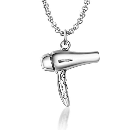 STEWYR Joyería De Acero Titanio Secador De Pelo Collar Punk Secador De Pelo Colgante Collar Accesorios Accesorios De Moda para Hombres