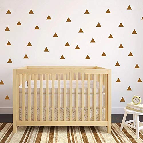 StickerDeen | Triángulo Arizona estilo polígono decoración de ventana extraíble, muebles, decoración de pared de cuarto de bebé, pegatinas de vinilo para regalo | (Paquete de 80) (dorado)