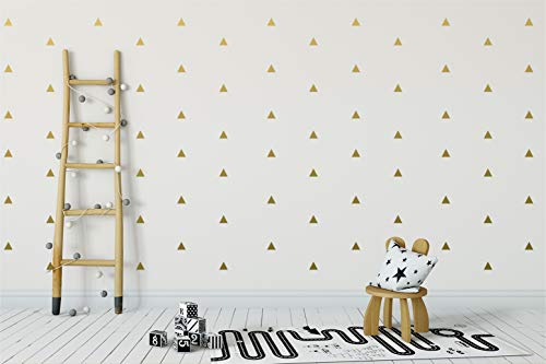 StickerDeen | Triángulo Arizona estilo polígono decoración de ventana extraíble, muebles, decoración de pared de cuarto de bebé, pegatinas de vinilo para regalo | (Paquete de 80) (dorado)