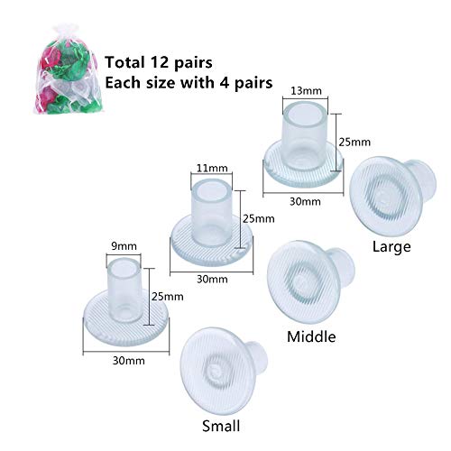 Stiletto Protector de Tacón Alto,Protectores Tacones, Cubre de Tacón, Fundas de reparación de Tacones para Mujeres, Bodas, Carreras Protección contra Césped, Grava, (S, M, L) (12 Pares)