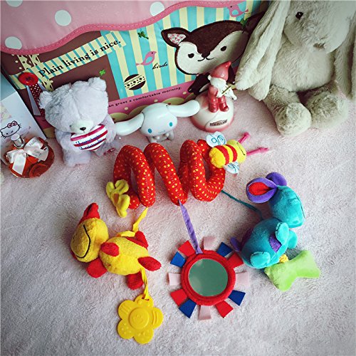 StillCool Juguetes Colgantes Espiral de Animales, Bebé Infantil Cuna Juguete Colgando Sonajeros Espiral para Cuna Cochecito Carrito bebés niños niñas Arrastrar-Colorido