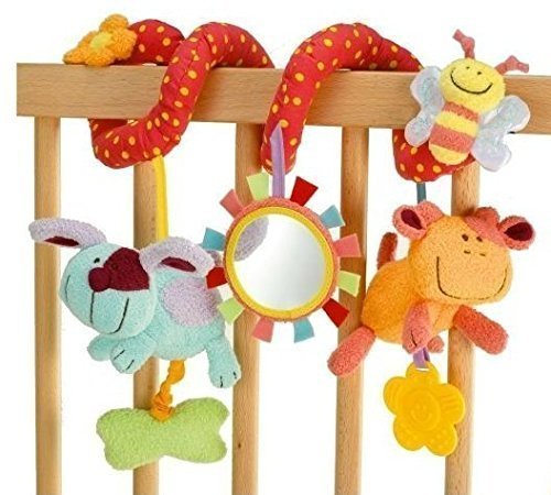 StillCool Juguetes Colgantes Espiral de Animales, Bebé Infantil Cuna Juguete Colgando Sonajeros Espiral para Cuna Cochecito Carrito bebés niños niñas Arrastrar-Colorido