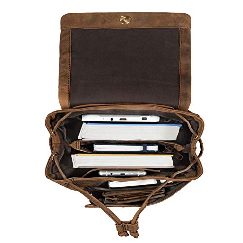 STILORD 'Anita' Mochilas Mujer Casual Pequeña Piel Vintage Mochila de Hombro para Mujer Bolso Bandolera para Diario Salir o Trabajo de auténtica Cuero, Color:Sepia - marrón