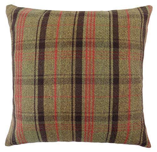 Stirling Hunter relleno tartán Compruebe Plaid Evans Lichfield-Cojín Marrón Rojo lana Look Feel cojín 17-43cm