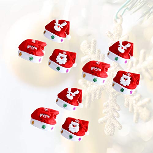STOBOK 9 Piezas LED Sombrero de Santa Claus Gorro de Navidad con Luz para Adultos Accesorio para Disfraz de Navidad