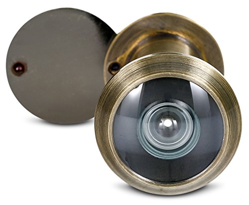 Stoppwerk Mirilla para puerta en estilo antiguo para hojas de puerta de 35-55 mm con gran angular de 200 ° y tapa