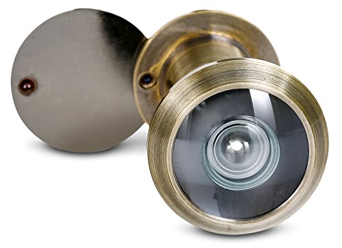 Stoppwerk Mirilla para puerta en estilo antiguo para hojas de puerta de 35-55 mm con gran angular de 200 ° y tapa