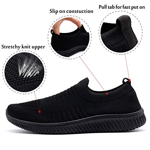 STQ Walk Shoes - Zapatillas deportivas deportivas para mujer, color Negro, talla 39 EU