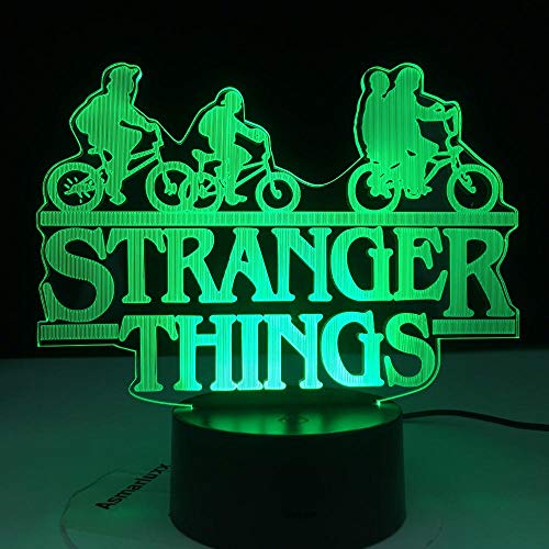 Stranger Things Lámpara de ilusión 3D luz nocturna led Lampara Niños colores ABS cambiables, lámpara de escritorio para decoración de hogar y habitación, regalo perfecto para Navidad