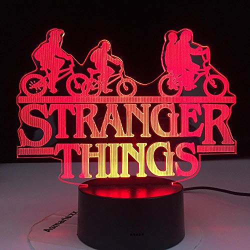 Stranger Things Lámpara de ilusión 3D luz nocturna led Lampara Niños colores ABS cambiables, lámpara de escritorio para decoración de hogar y habitación, regalo perfecto para Navidad